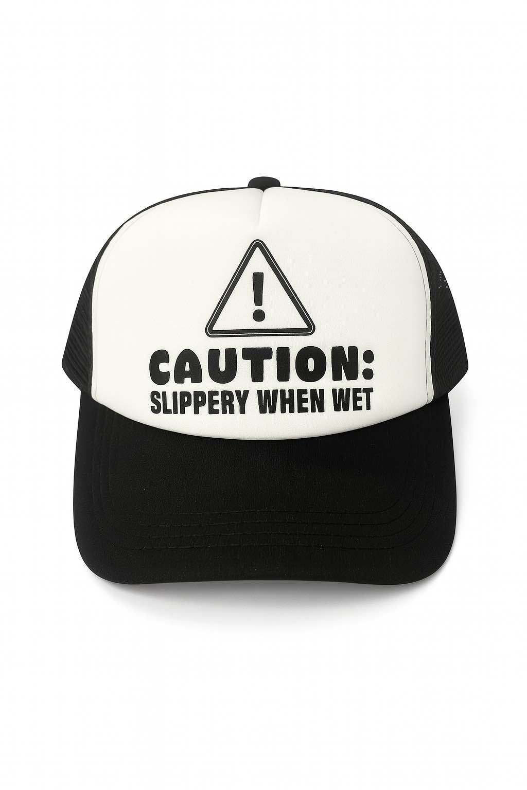 Caution Slippery When Wet Trucker Hat